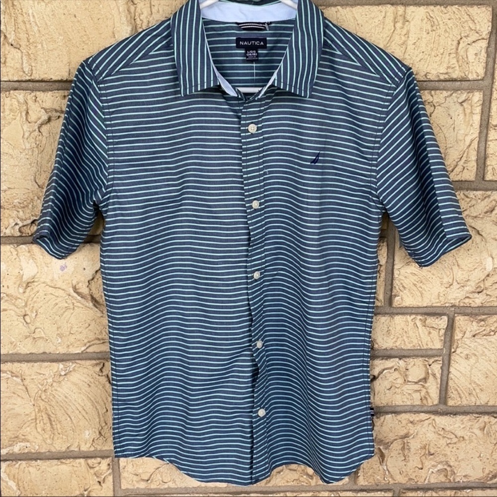 Nautica Stripped  button up Size Large 14 - 16 NWT New